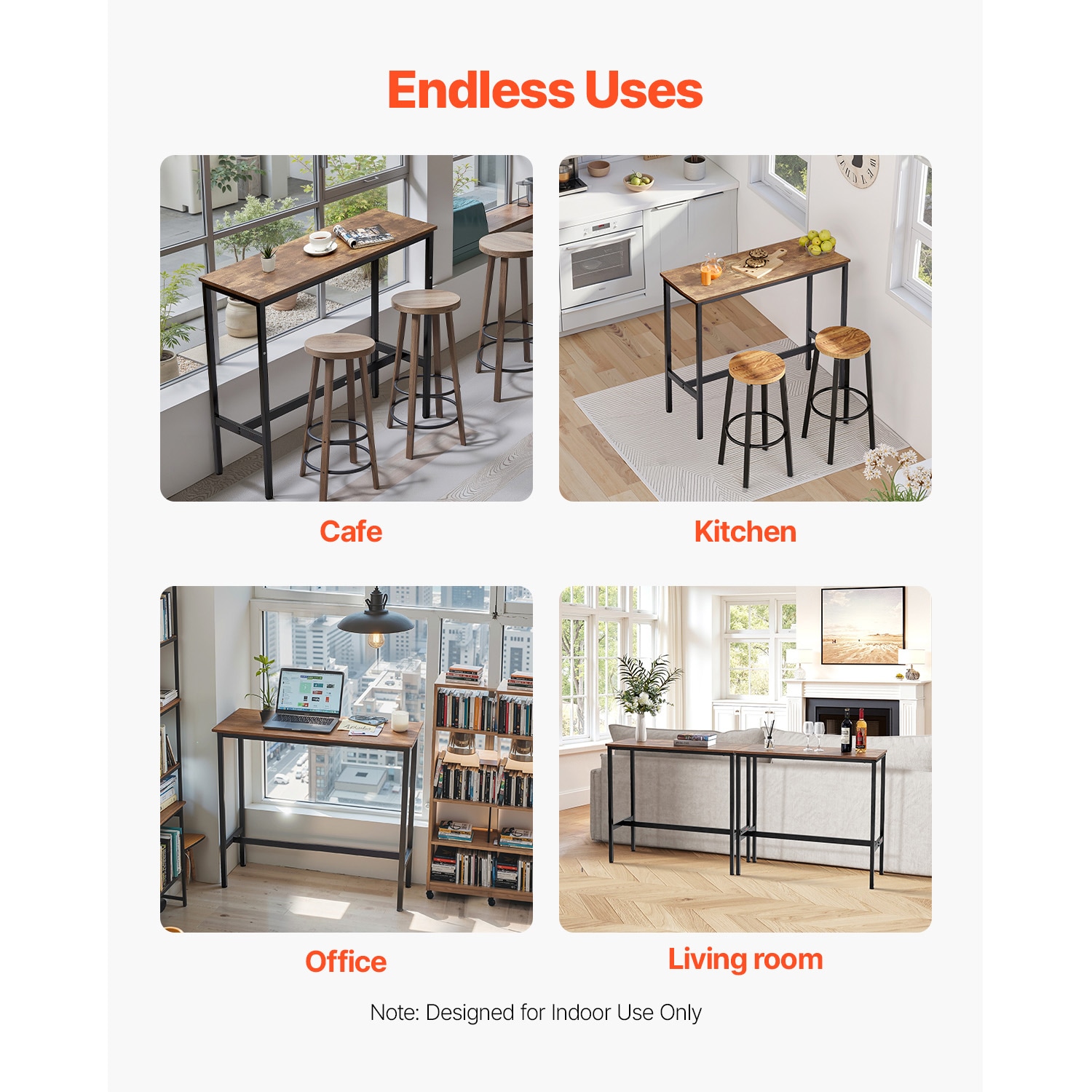 Bar Table Height Pub Table Cocktail Coffee Counter Kitchen Dining 39x16x35.5 In_voghion.com